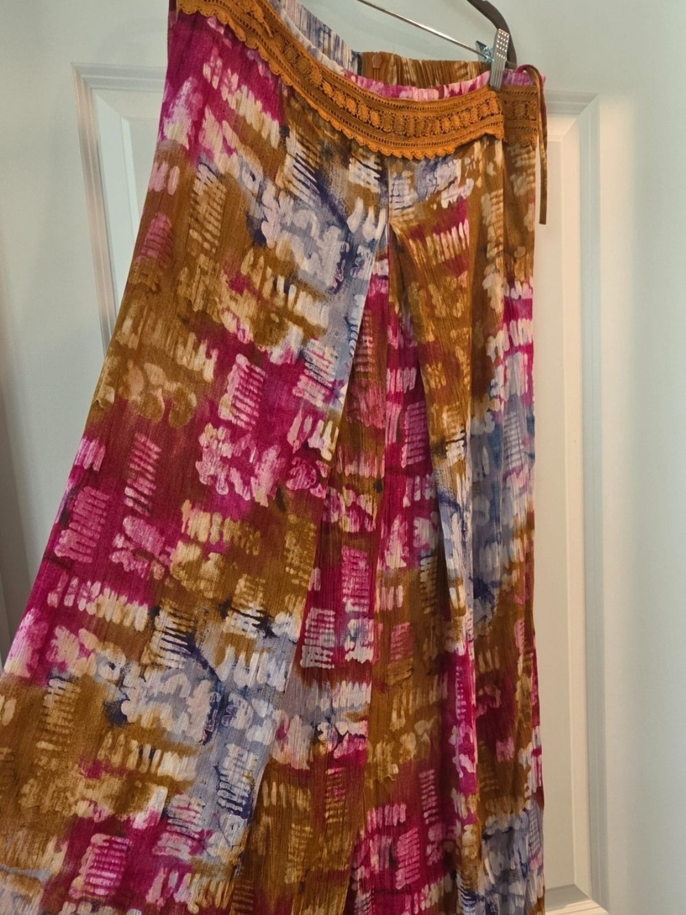 Earthbound Boho Wide Leg Palazzo Pants Tie Dye Festival Hippie Size Medium - Picture 3 of 6